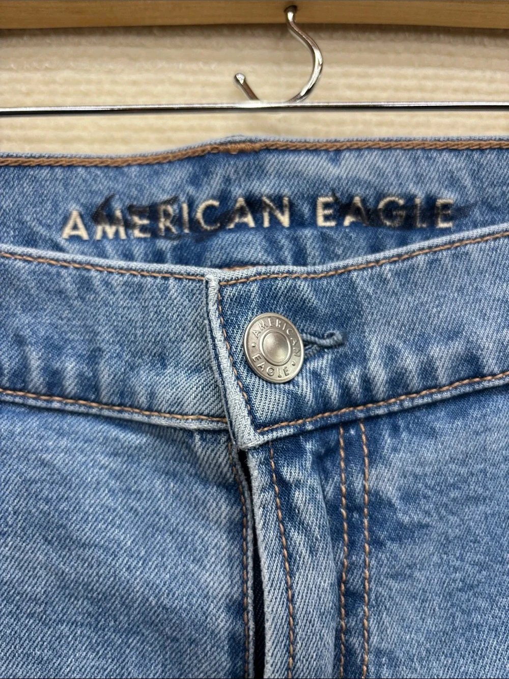 American Eagle stretch 18 Patchwork Wide-Leg Women's Jeans - Blue - Picture 4 of 7